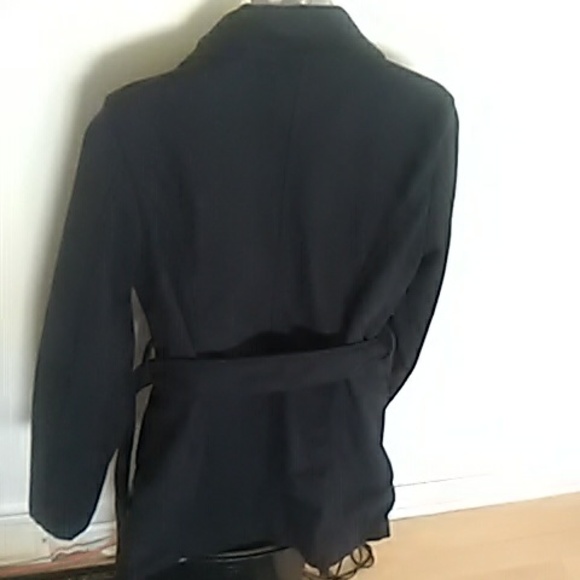 Elegant Black Double-Breasted Fall Springb Coat - Picture 5 of 5